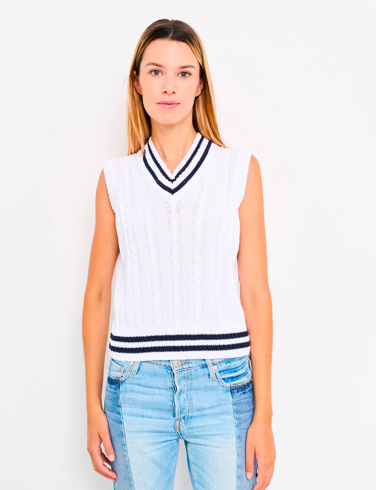 Maglione Gilet Senza Maniche - da Donna, in 100% Cotone Organico | Brunella Gori