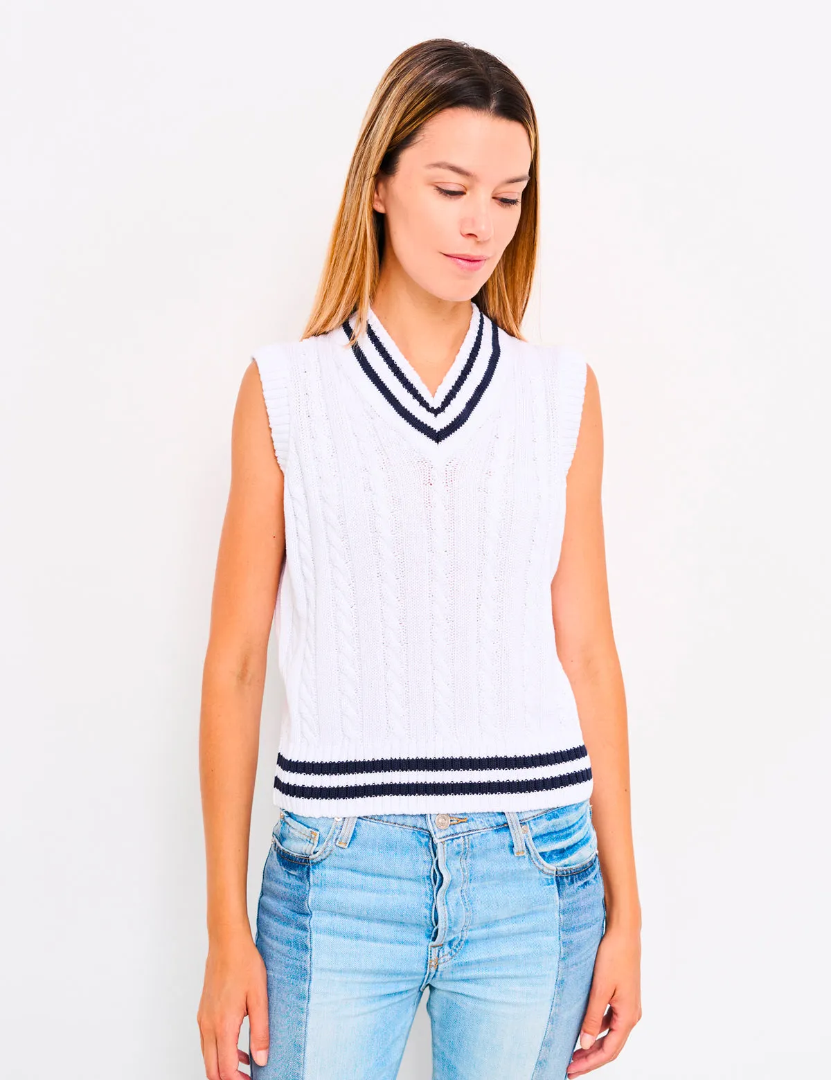 Maglione Gilet Senza Maniche - da Donna, in 100% Cotone Organico | Brunella Gori