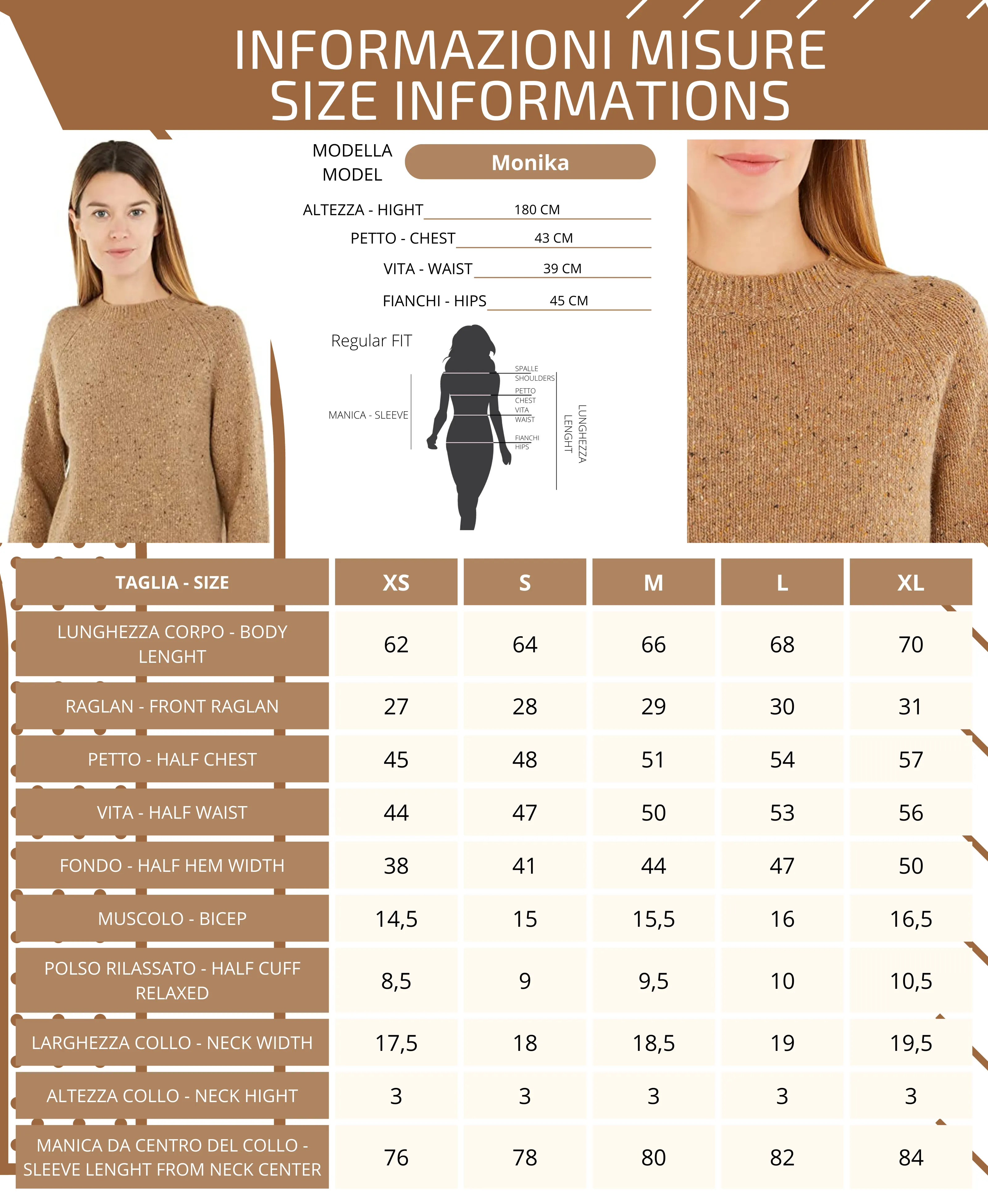 Maglione Girocollo - Donna, Autunno/Inverno - Lana e Cashmere - 100% Made in Italy - Brunella Gori