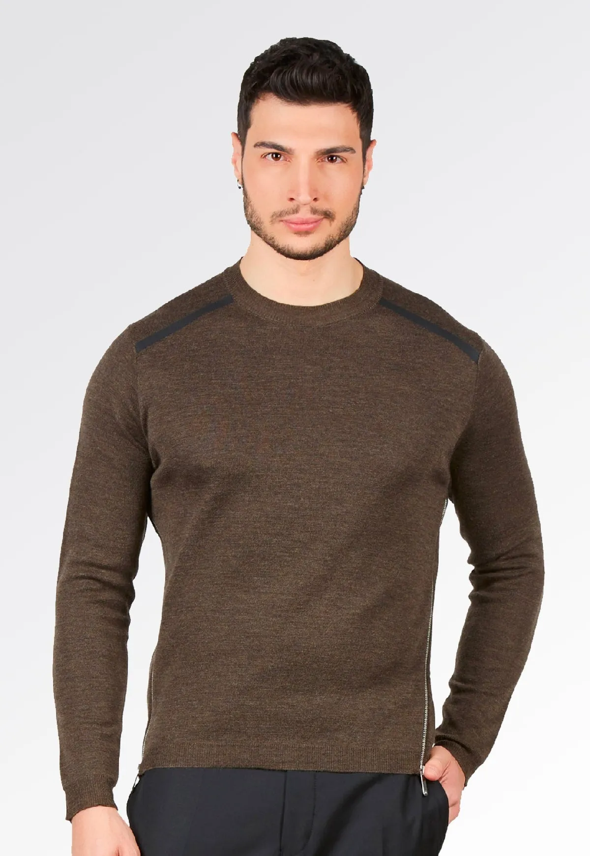 Maglione Girocollo - Uomo, Autunno/Inverno - 100% Lana Merino Extrafine   - Brunella Gori