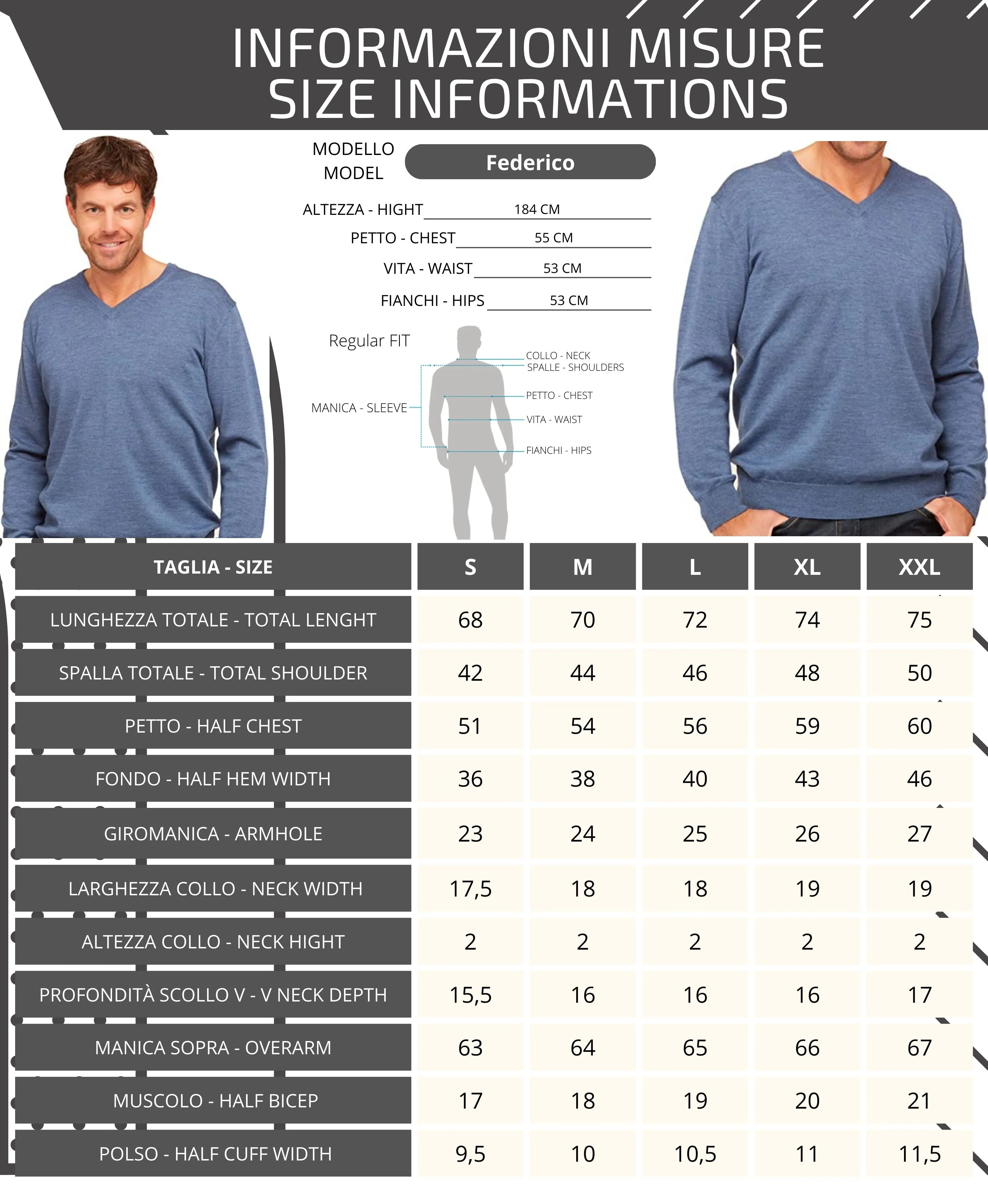Maglione Pullover - Uomo, Autunno/Inverno - 100% Lana Merino Extrafine | Brunella Gori