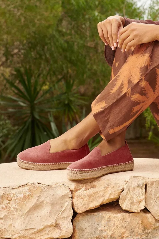 Manebi espadrillas in pelle scamosciata Hamptons Double Sole Espadrilles