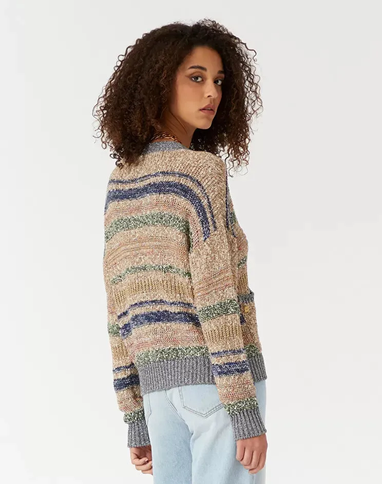 Manila Grace Striped Cardigan / Beige
