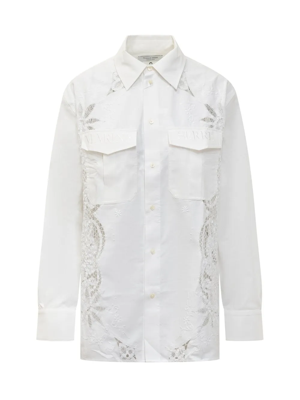 MARINE SERRE Camicia con Ricamo e Logo  