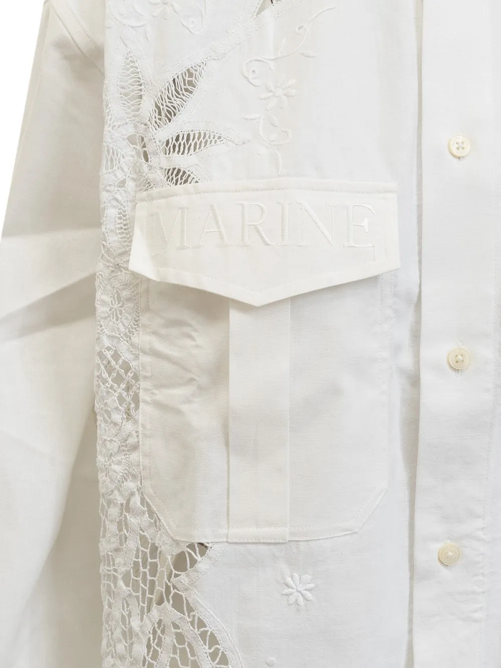 MARINE SERRE Camicia con Ricamo e Logo  