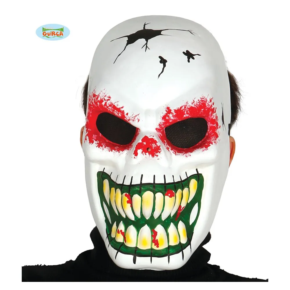 Maschera da Clown Teschio Eventi Accessori Travestimenti Carnevale Feste Horror