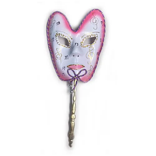 Maschera Veneziana con bastoncino rosa