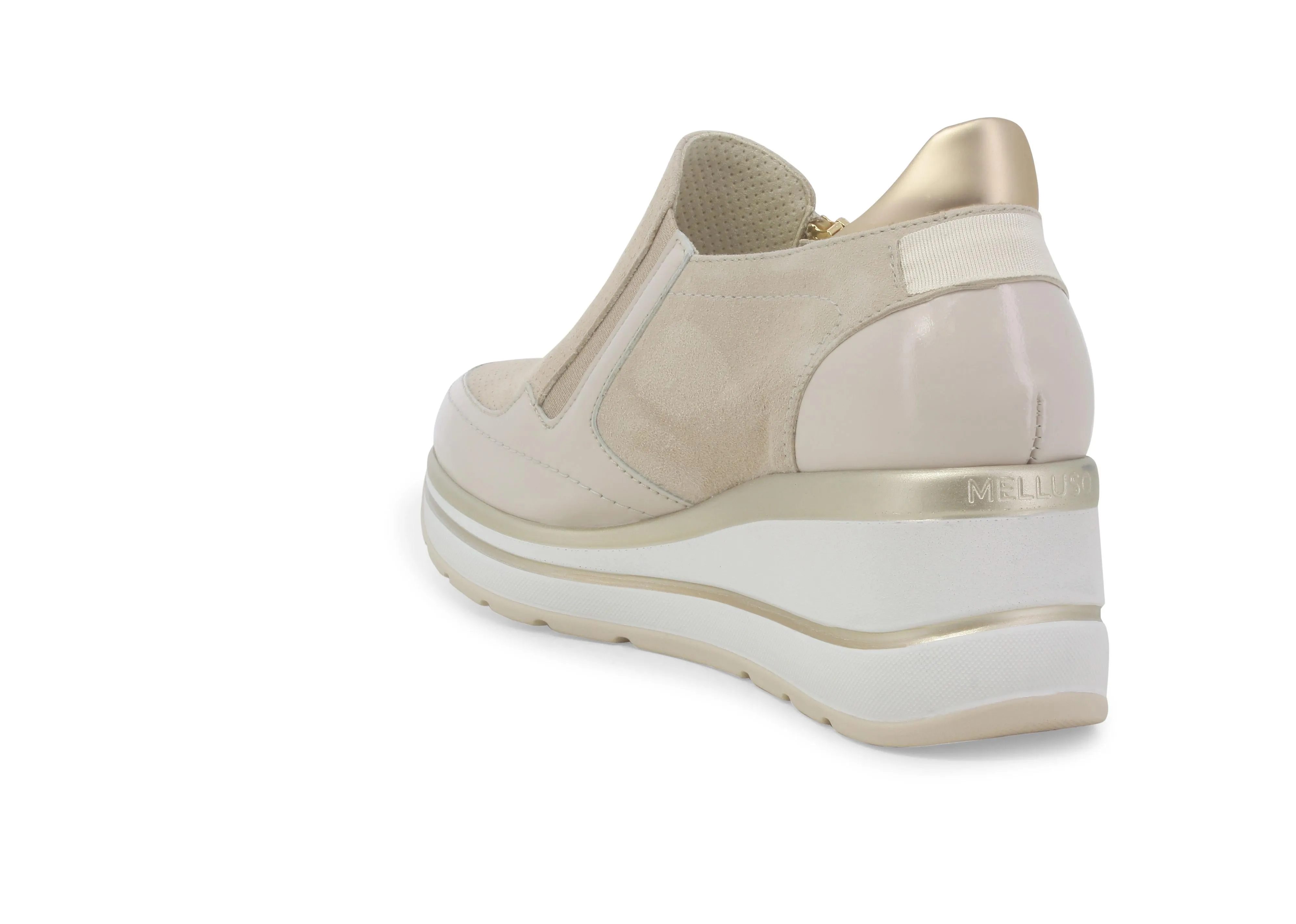 Melluso Slip-on con Cerniera Lampo Zeppa Tomaia Camoscio