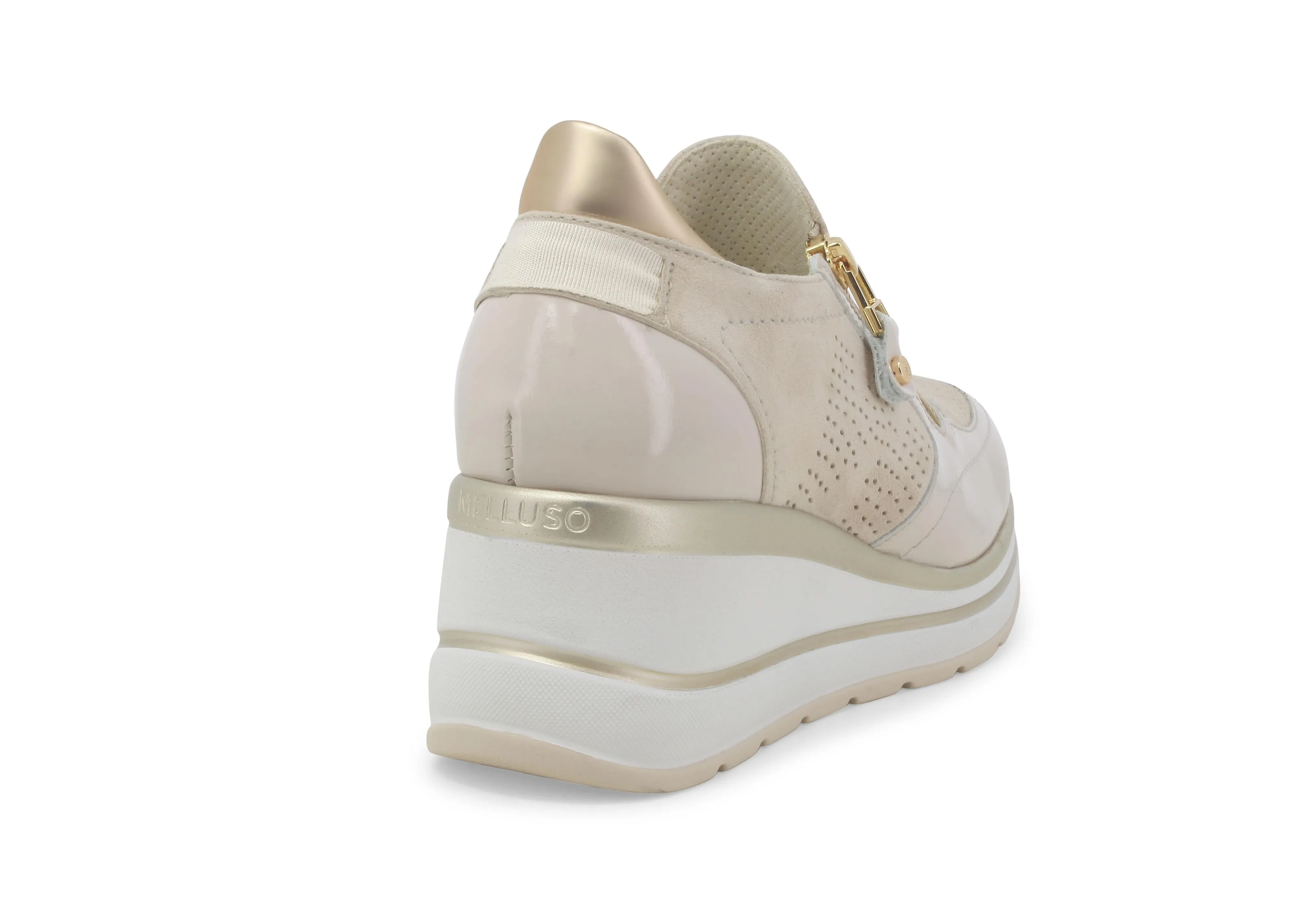 Melluso Slip-on con Cerniera Lampo Zeppa Tomaia Camoscio