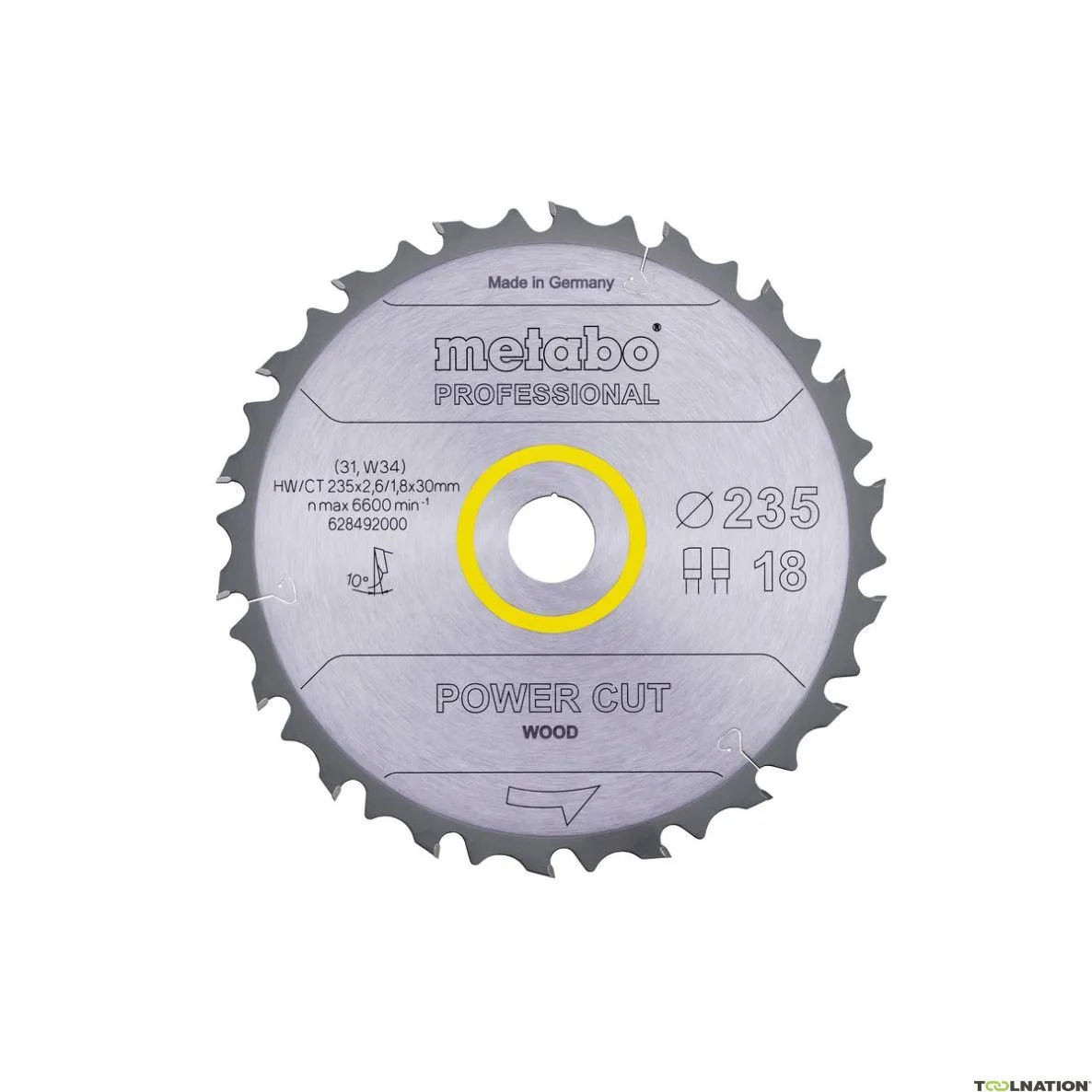Metabo Accessori 628492000 Lama circolare PowerCut Professional Ø235x2,6/1,8x30 18 FZ/FA 10°