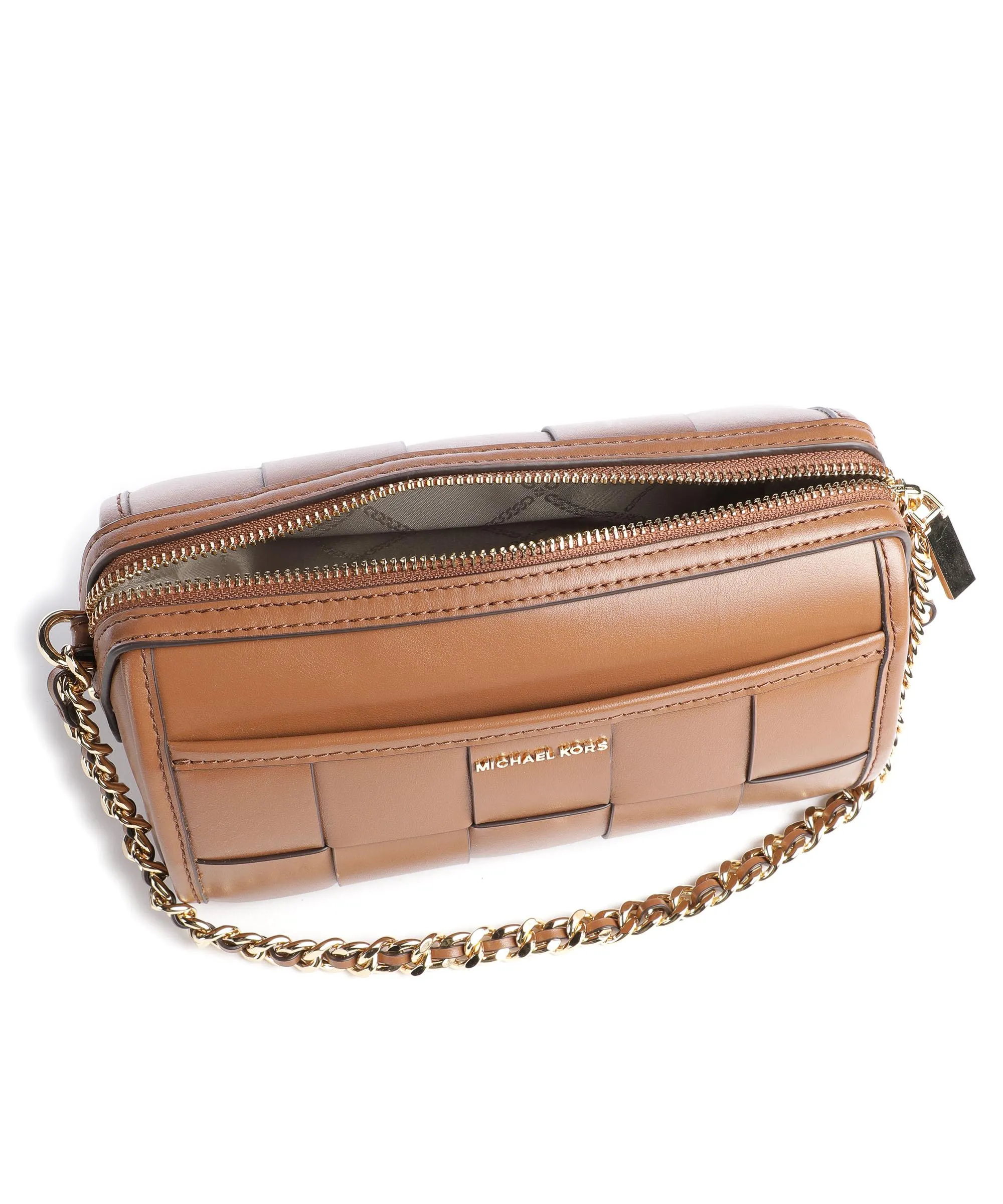  Michael Kors Jet Set Borsa a tracolla pelle di vacchetta finemente grana marrone  