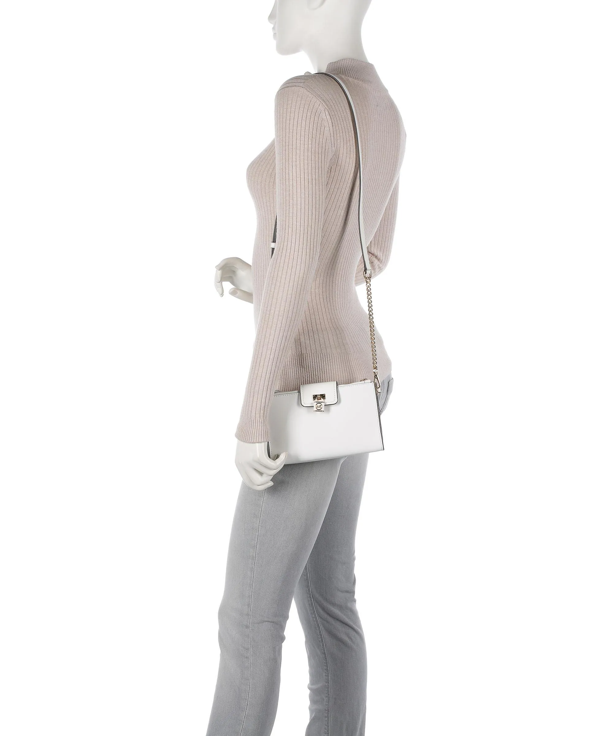  Michael Kors Ruby Borsa a tracolla pelle di vacchetta saffiano bianco  