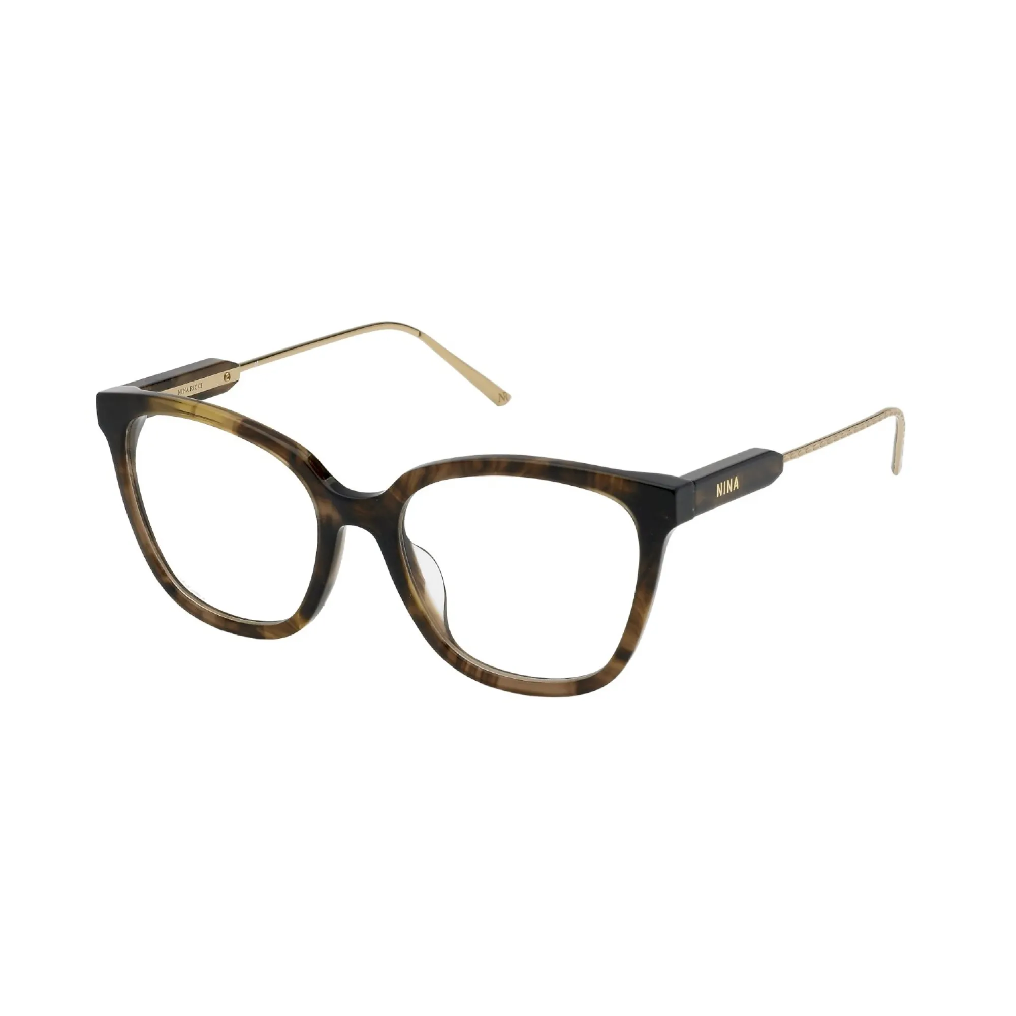   Nina Ricci VNR290 - 0GGU Marrone Melange Lucido | Occhiale Da Vista Donna 