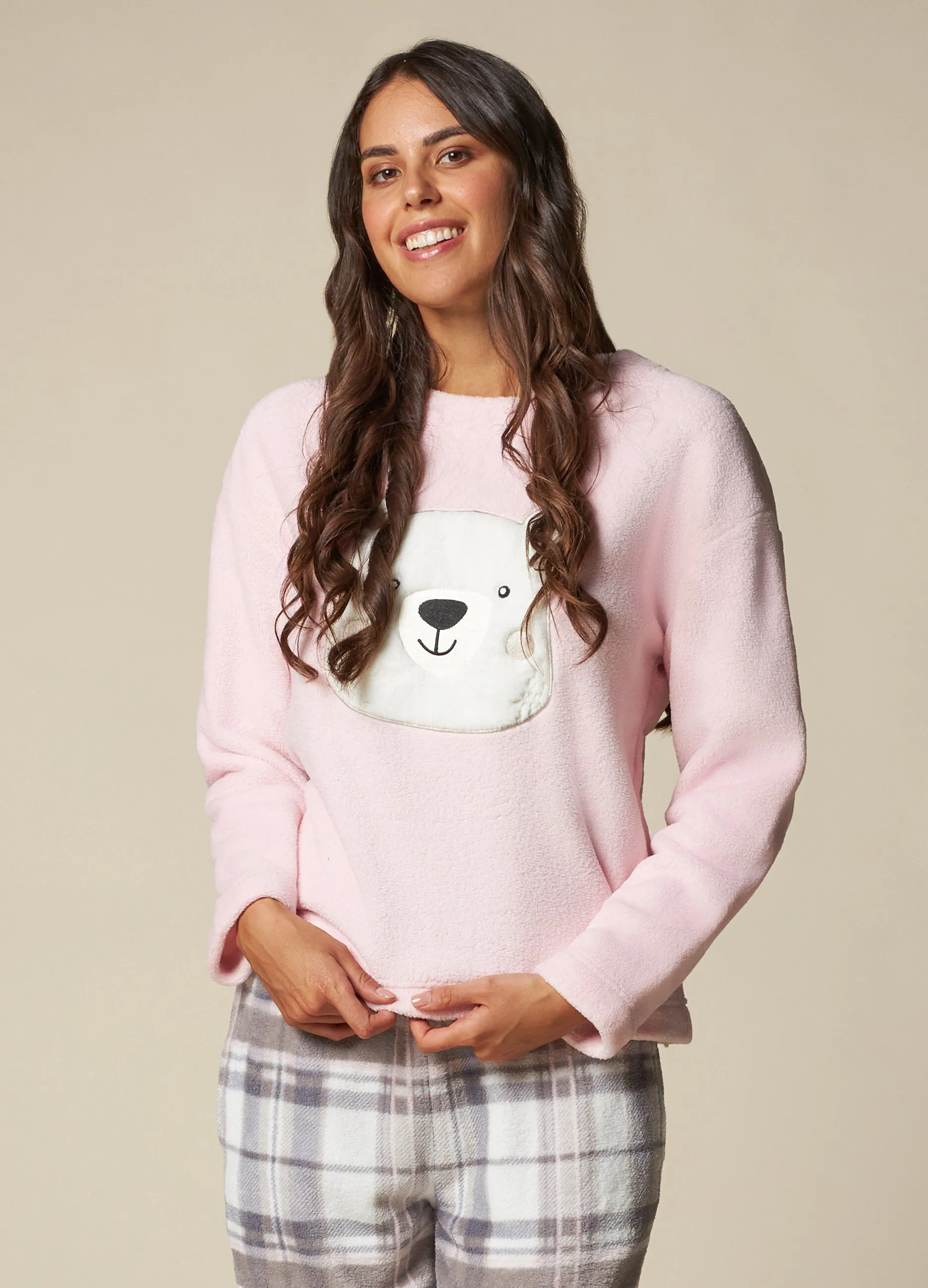 NYMOS  Maglia pigiama in coral fleece donna