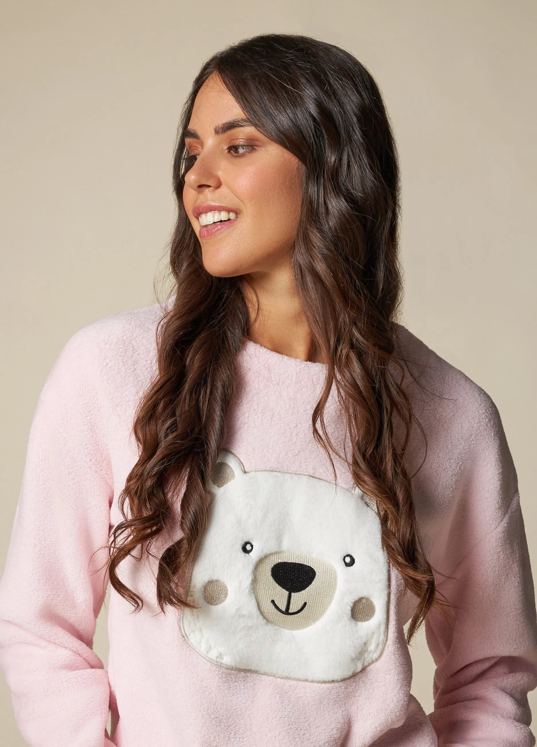 NYMOS  Maglia pigiama in coral fleece donna