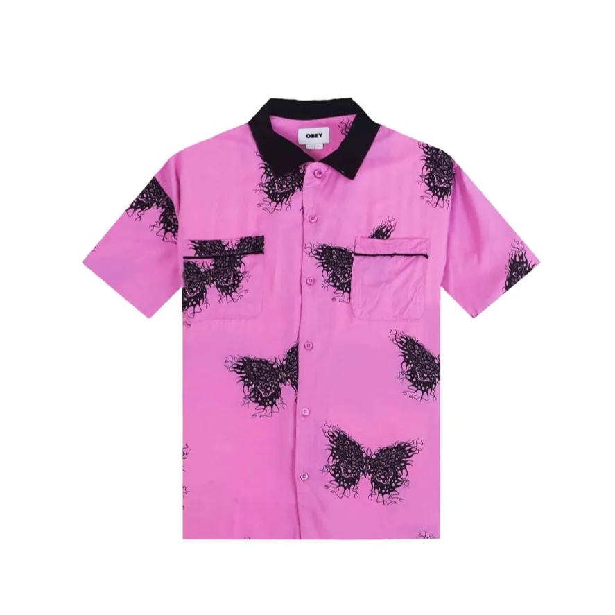 Obey camicia manica corta in woven Outcome 181210373 wild rose multi