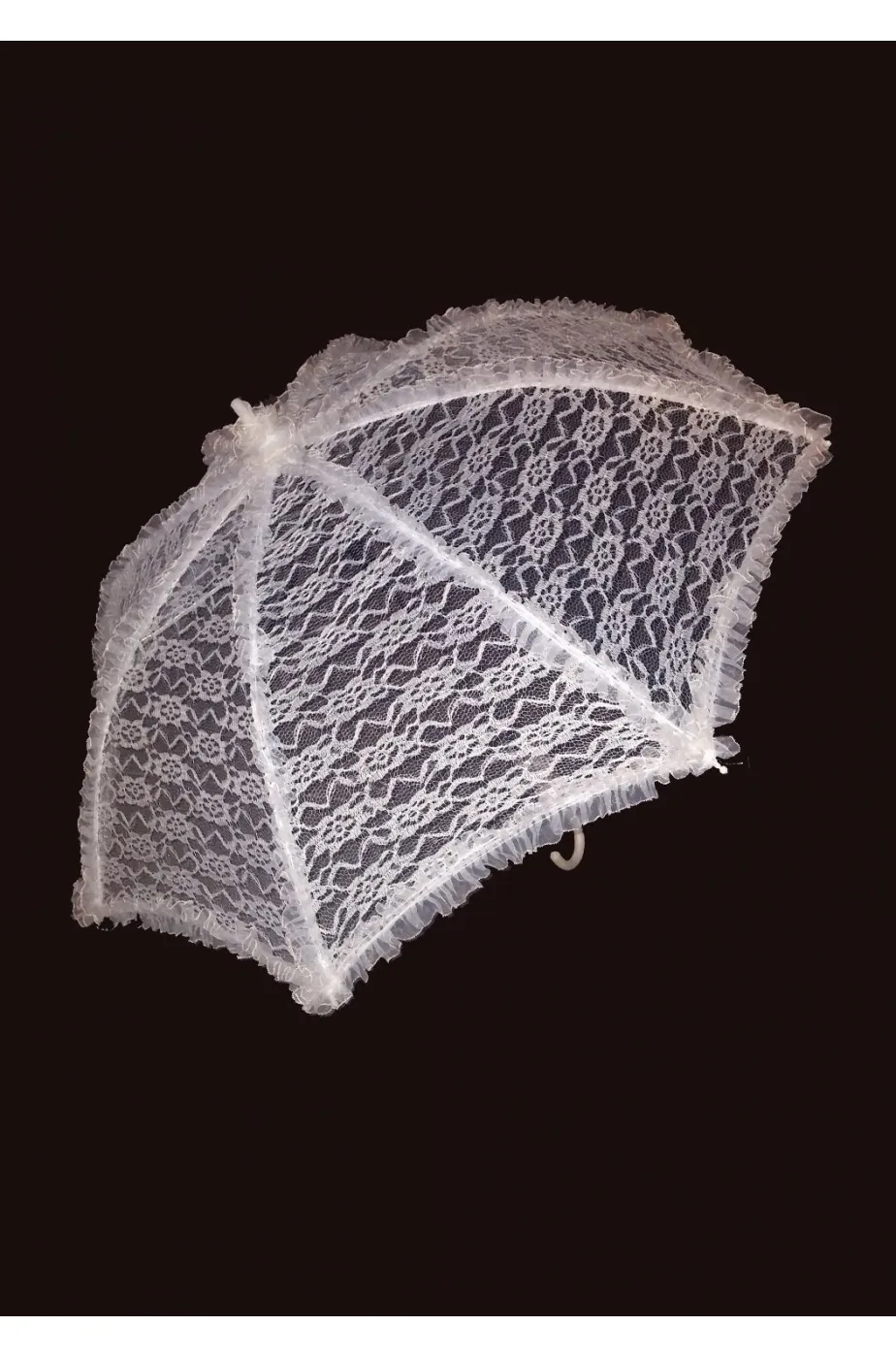 Ombrello parasole in pizzo bianco