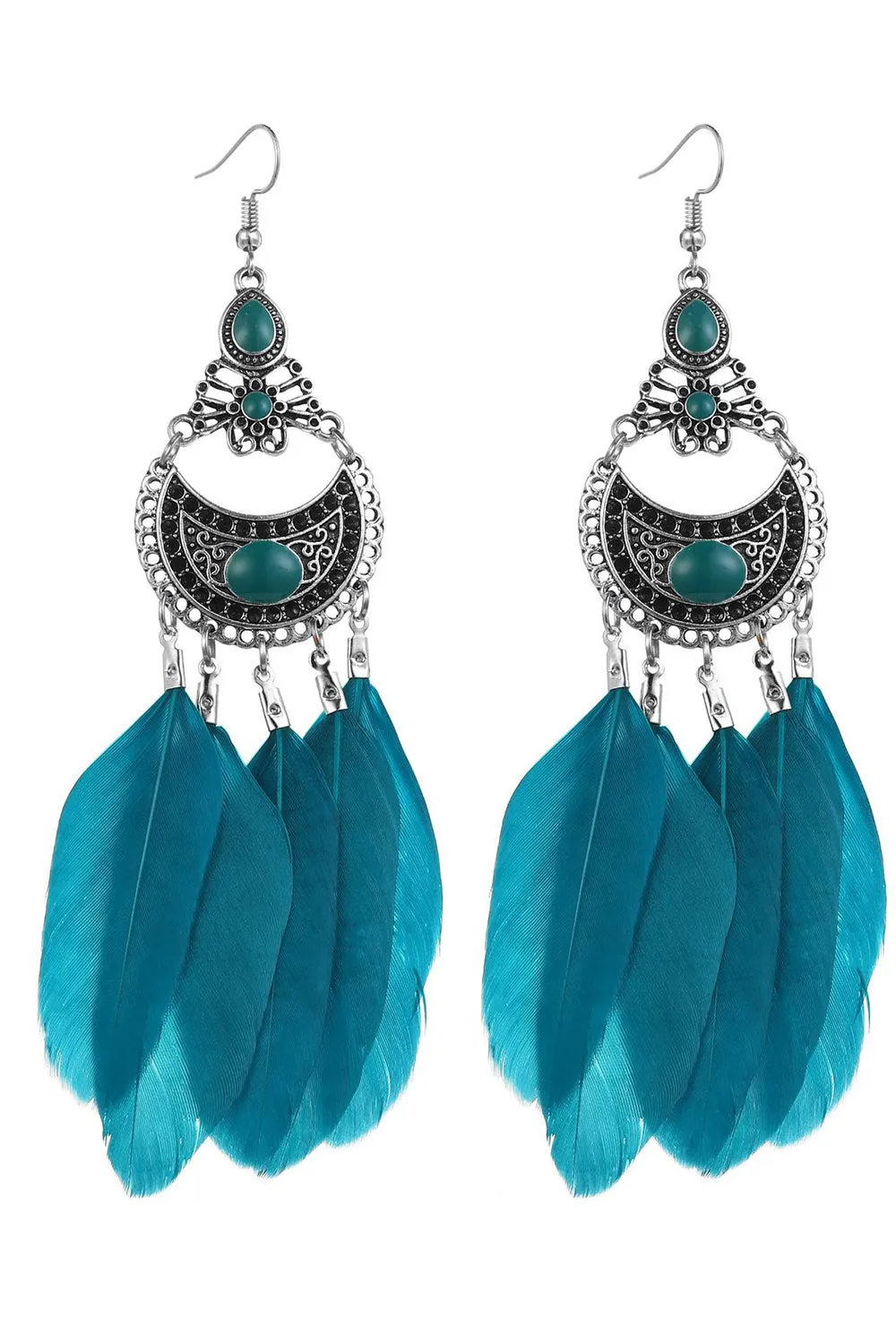 Orecchini a goccia Peacock Blue Boho Style