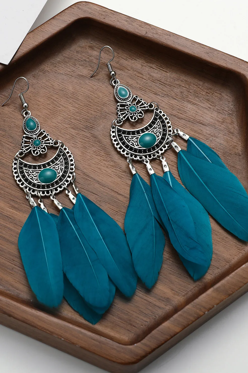 Orecchini a goccia Peacock Blue Boho Style