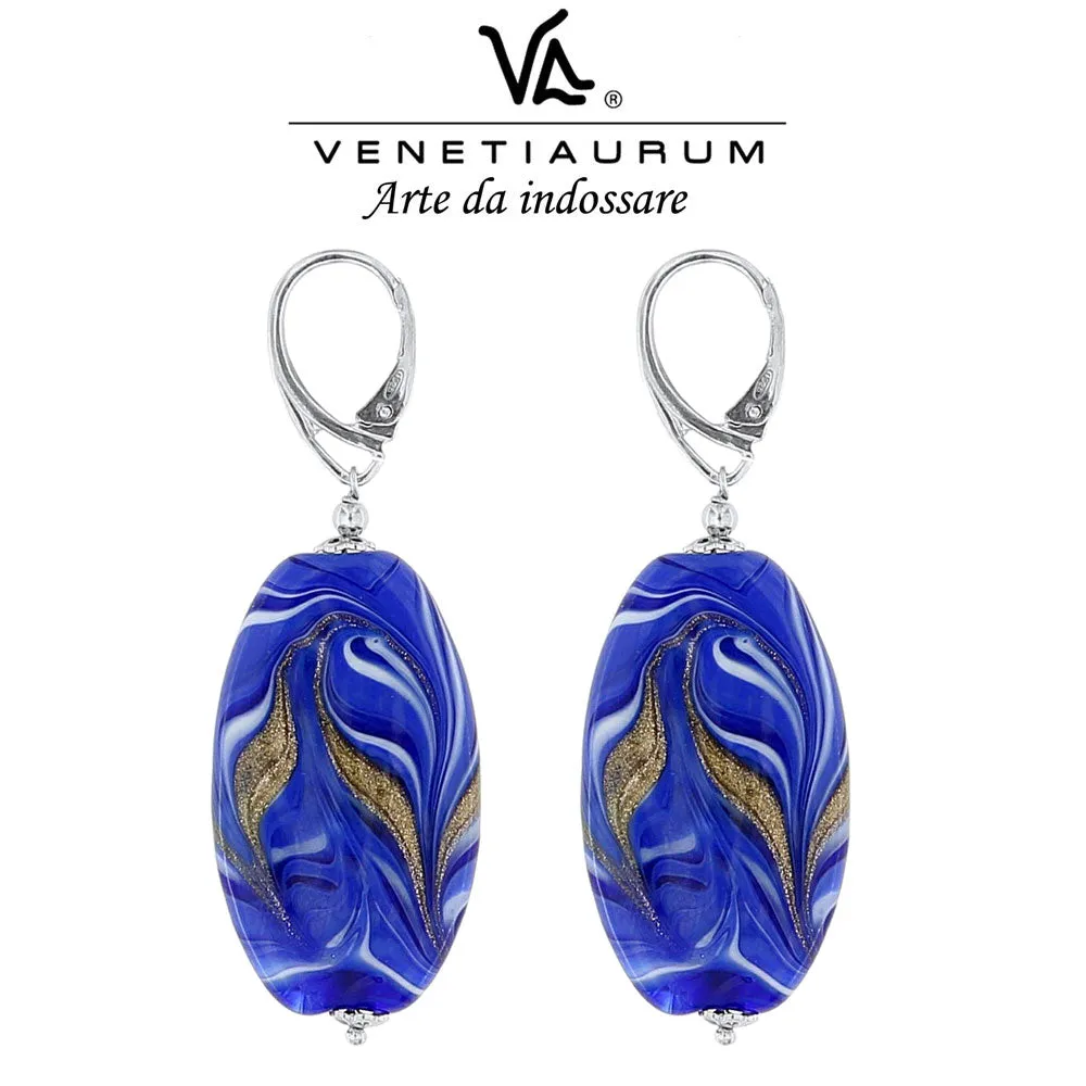 Orecchini Donna in Vetro di Murano Pendente Blu