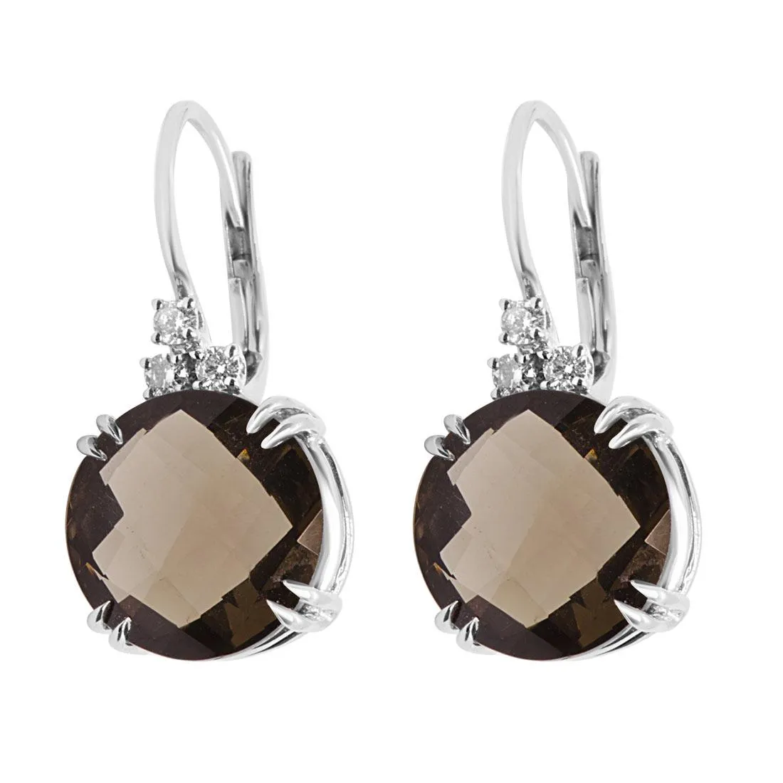 Orecchini in oro bianco con diamanti e pietra semipreziosa