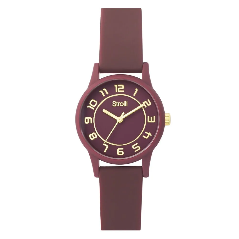 Orologio Al Quarzo Stroili Marsiglia Cassa Rotonda Resina Bordeaux 33 mm Quadrante Bordeaux Cinturino Silicone Bordeaux