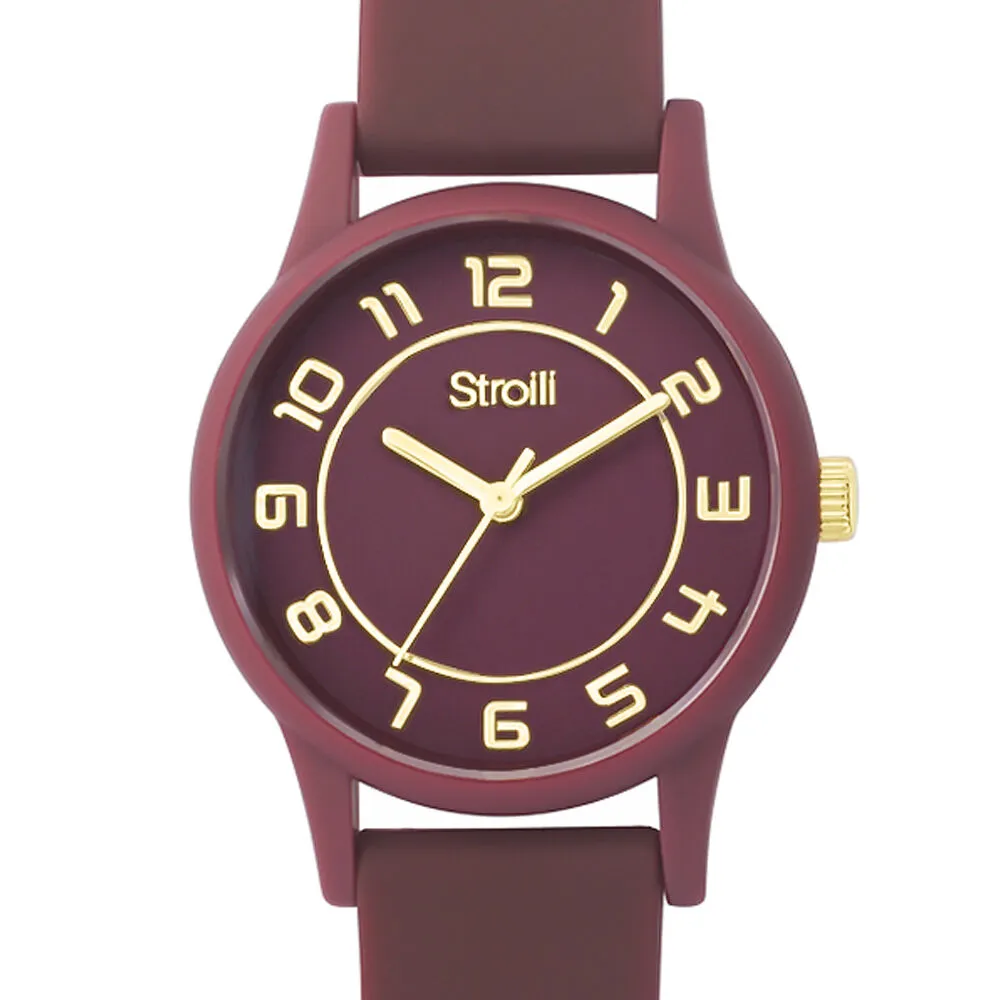 Orologio Al Quarzo Stroili Marsiglia Cassa Rotonda Resina Bordeaux 33 mm Quadrante Bordeaux Cinturino Silicone Bordeaux