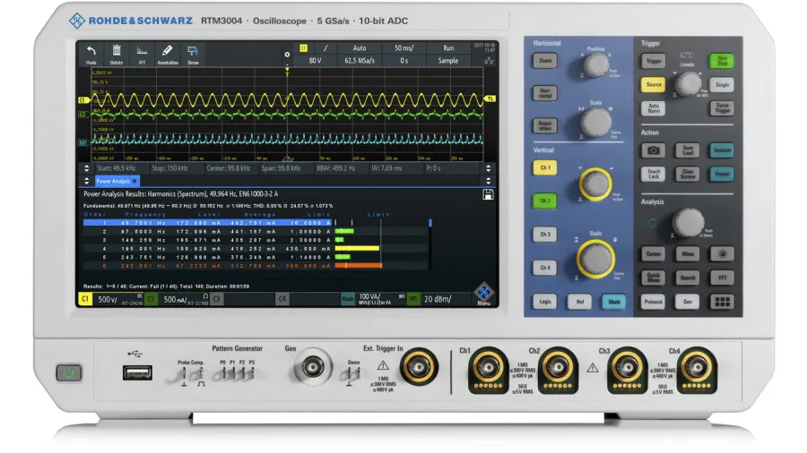 Oscilloscopio Da banco Rohde & Schwarz RTM3004, 4 ch. analogici, 1GHz