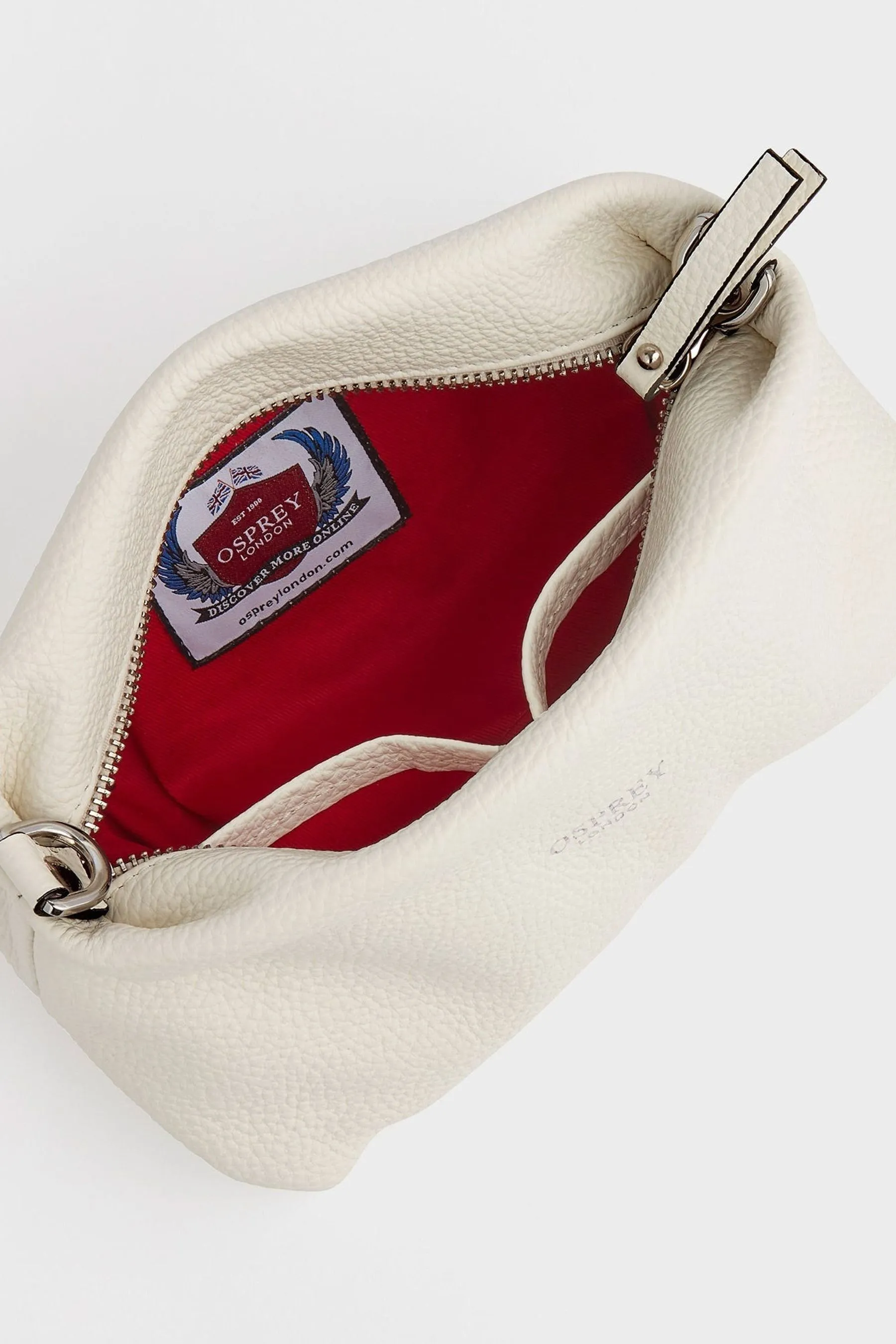 OSPREY LONDON - The Carina - Borsa a mano in pelle italiana con perle notte