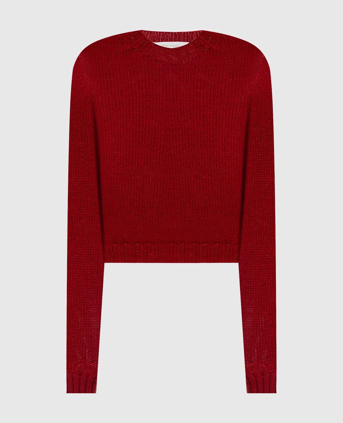 Palm Angels Maglia rossa con logo in lana e cashmere PWHE051F24KNI001