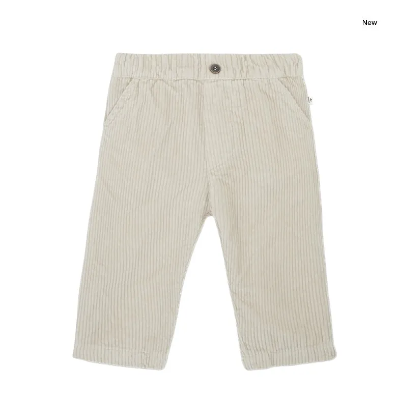 Pantalone in velluto a costine panna per neonato