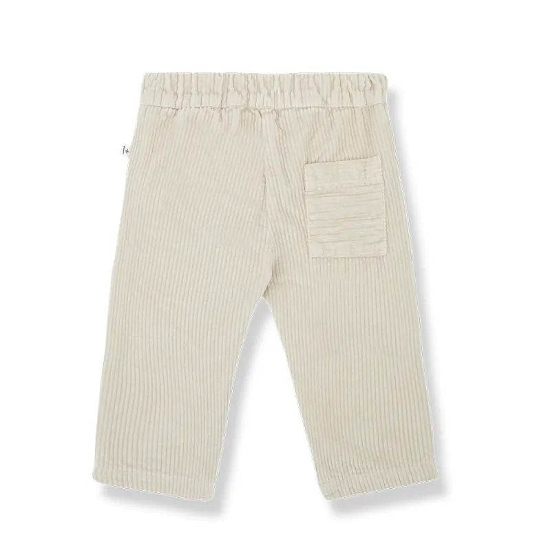 Pantalone in velluto a costine panna per neonato