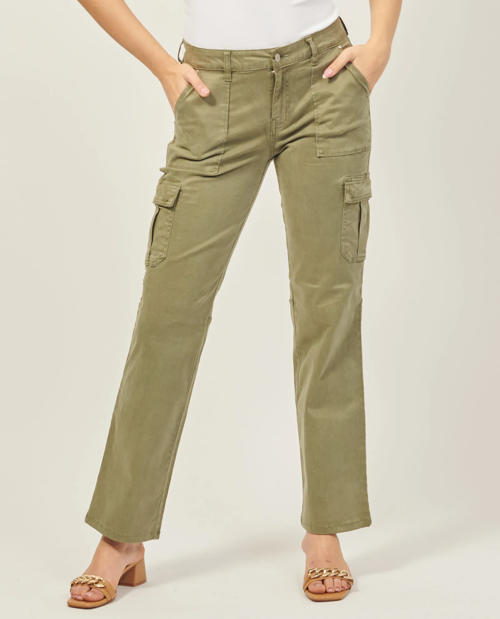 Pantaloni cargo Guess a vita media