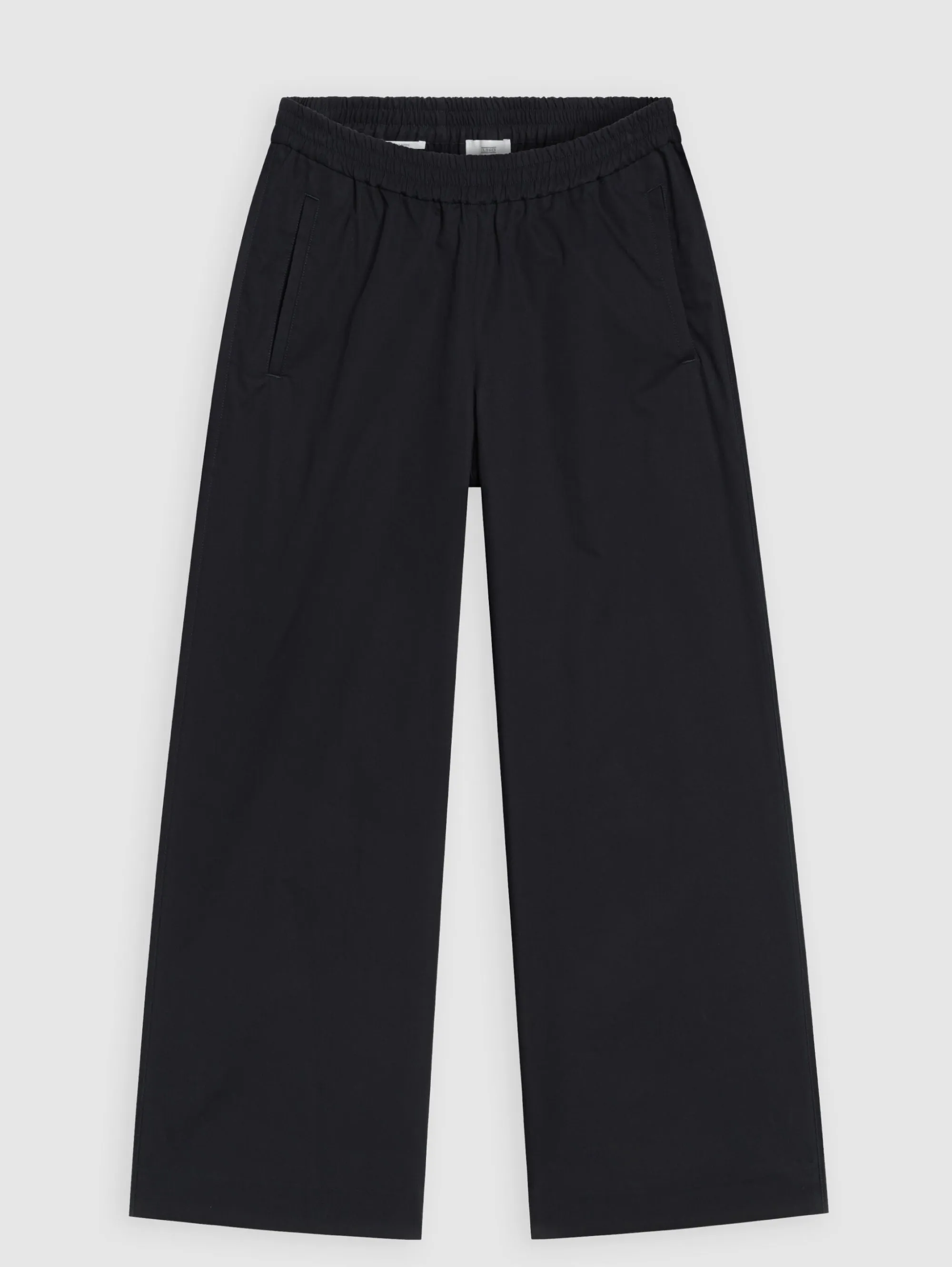 Pantaloni Cropped in Twill di Cotone Blu