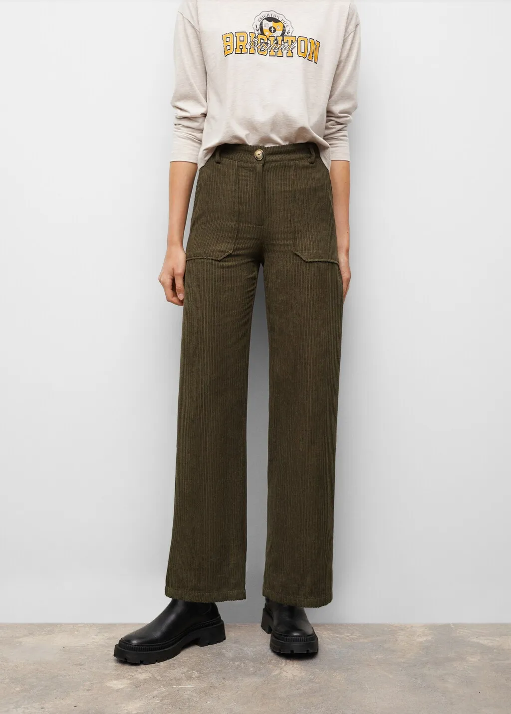 Pantaloni diritti velluto a coste