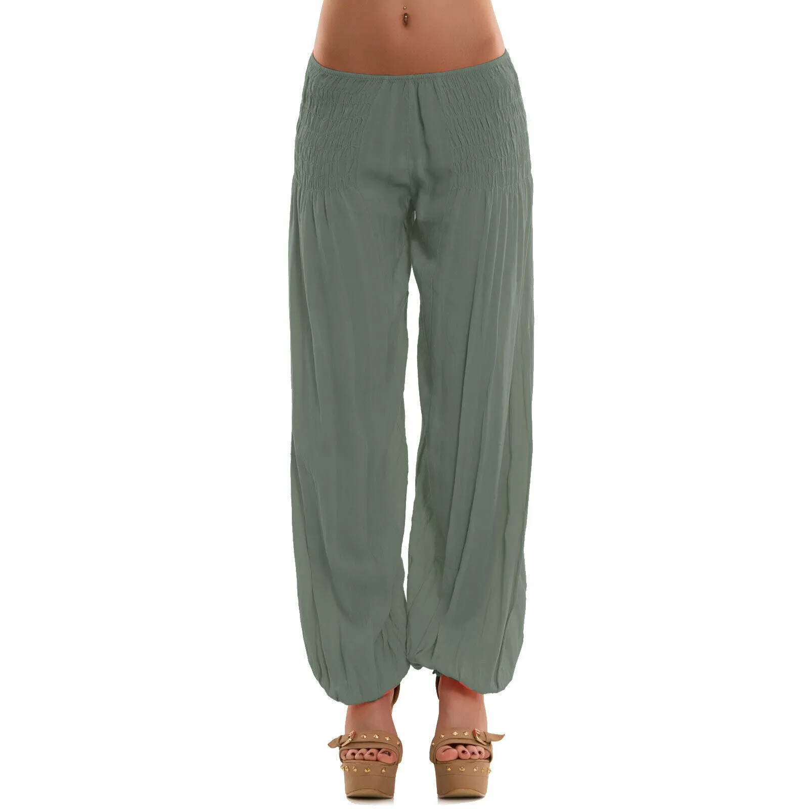 Pantaloni donna arricciati linea AS-5128