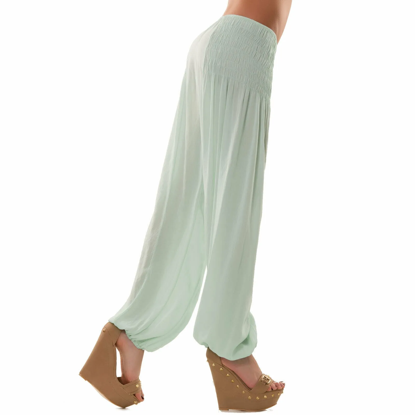 Pantaloni donna arricciati linea AS-5128