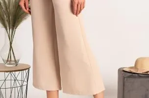 Pantaloni eleganti 7/8 Navolata, beige