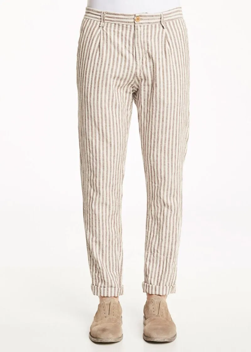 Pantaloni in lino e cotone