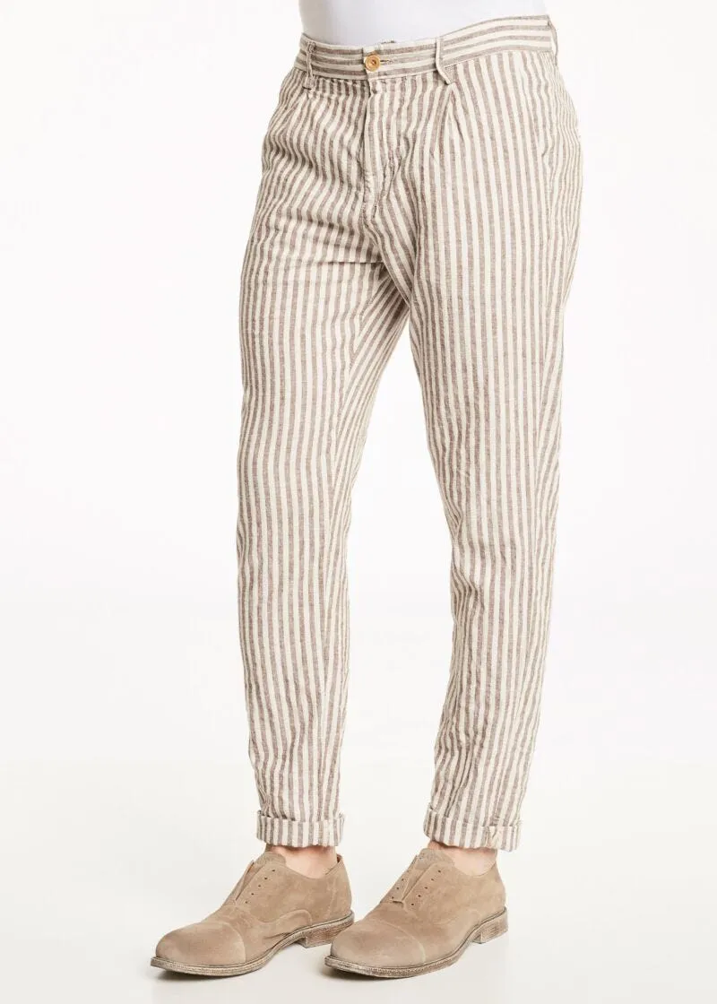 Pantaloni in lino e cotone