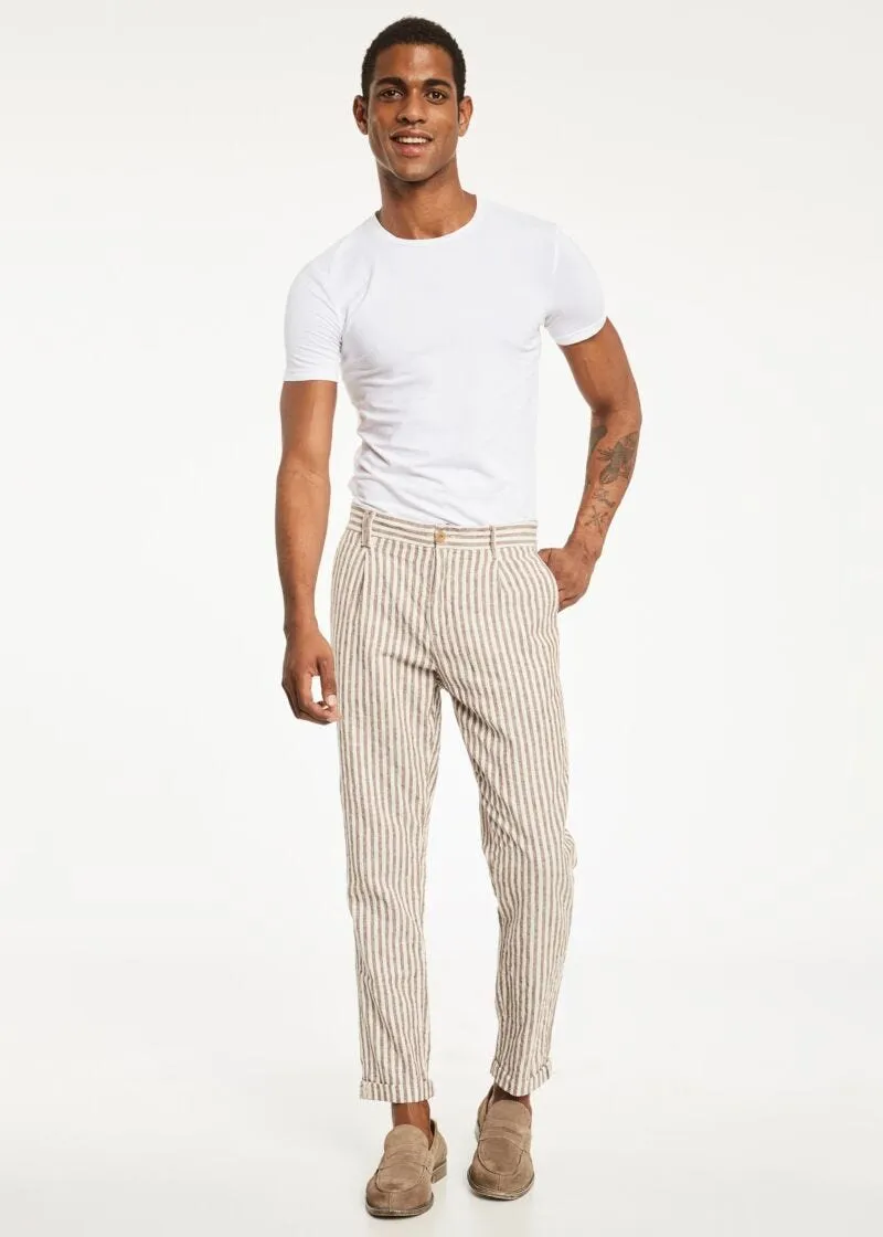 Pantaloni in lino e cotone