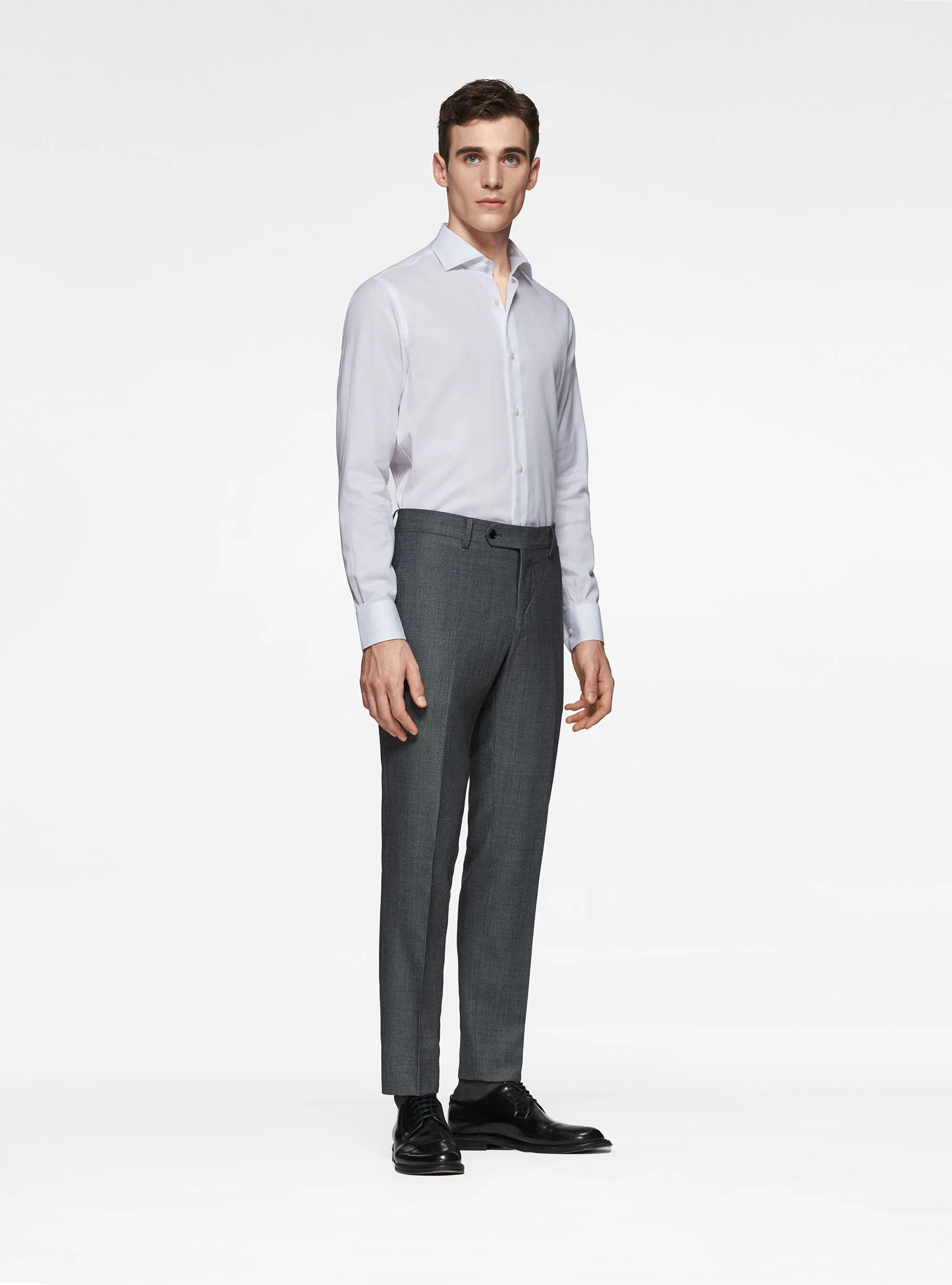 Pantaloni in pura lana occhio di pernice