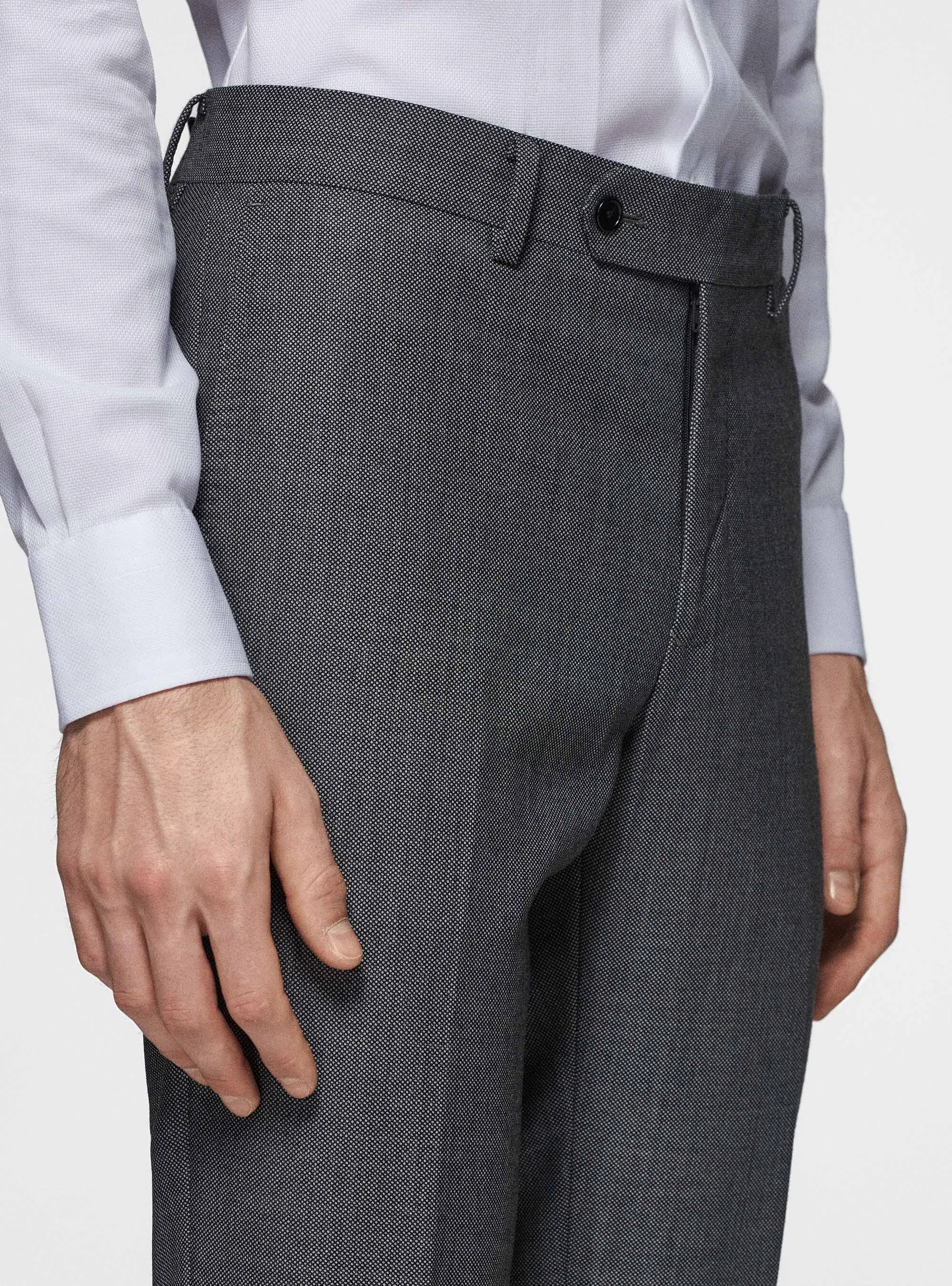 Pantaloni in pura lana occhio di pernice