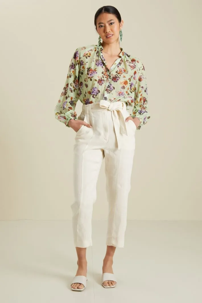 Pantaloni in puro lino