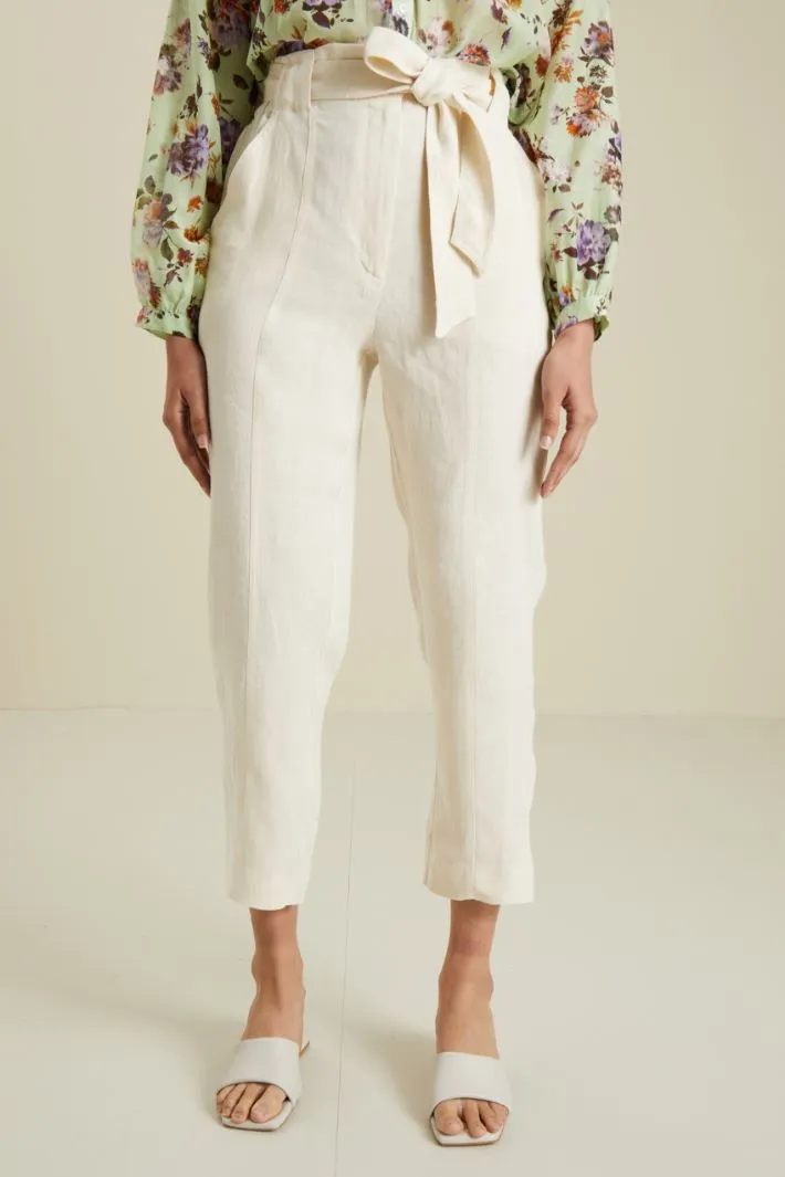 Pantaloni in puro lino