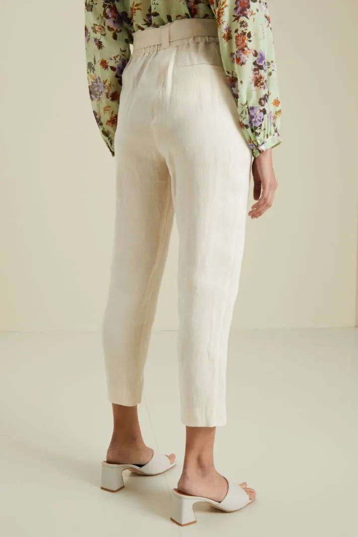 Pantaloni in puro lino