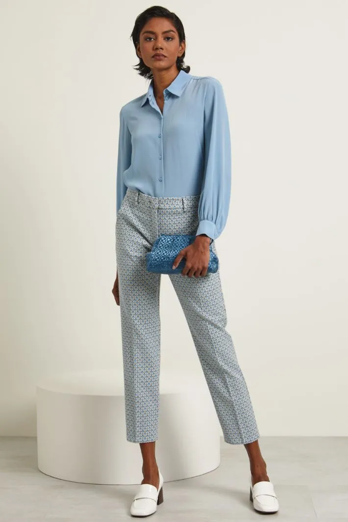 Pantaloni jacquard con piega stirata