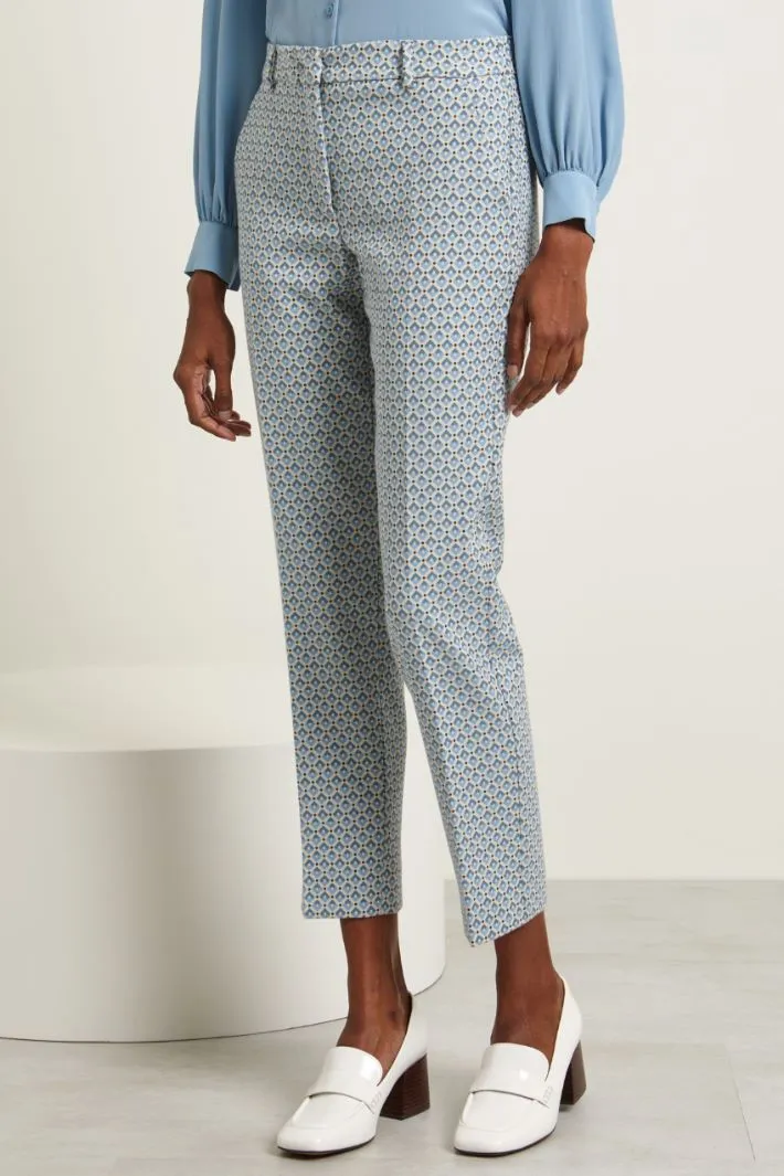 Pantaloni jacquard con piega stirata