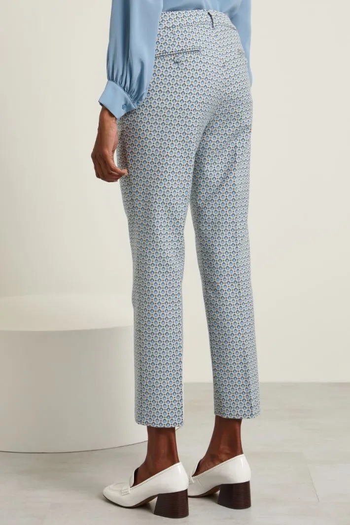 Pantaloni jacquard con piega stirata