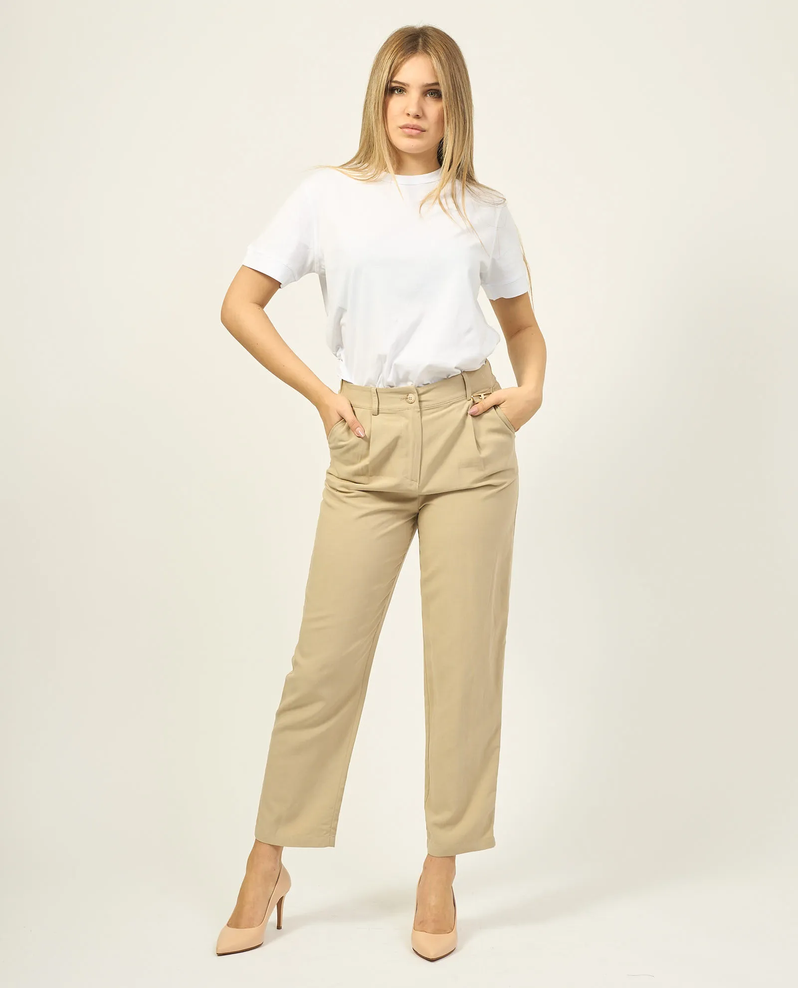 Pantaloni linea dritta Fracomina  in tessuto tecnico